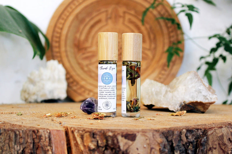 Öl für das dritte Auge | Mischung aus Ajna Chakra, Kristallen und Kräutern