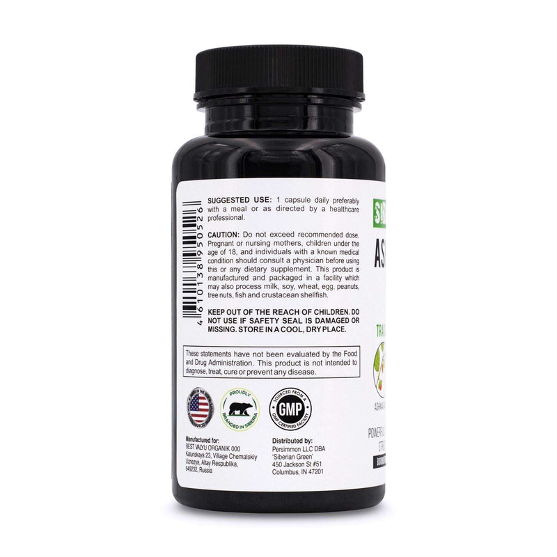 Ashwagandha avec Altai Shilajit et curcuma, complexe ayurvédique, 60 capsules
