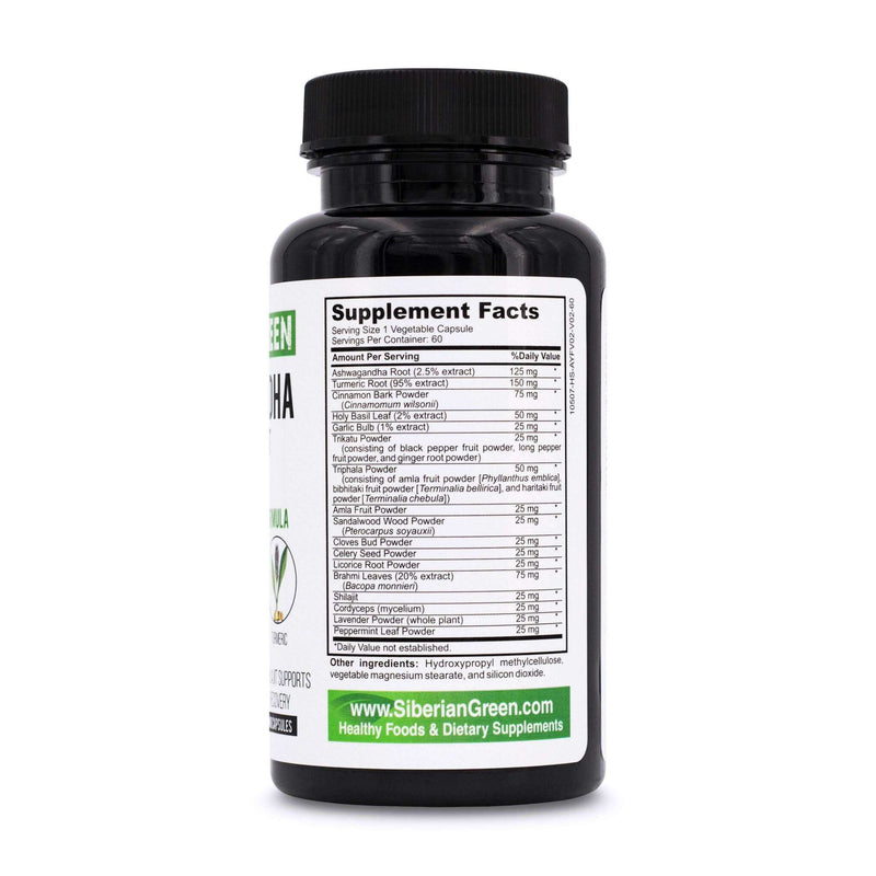 Ashwagandha avec Altai Shilajit et curcuma, complexe ayurvédique, 60 capsules