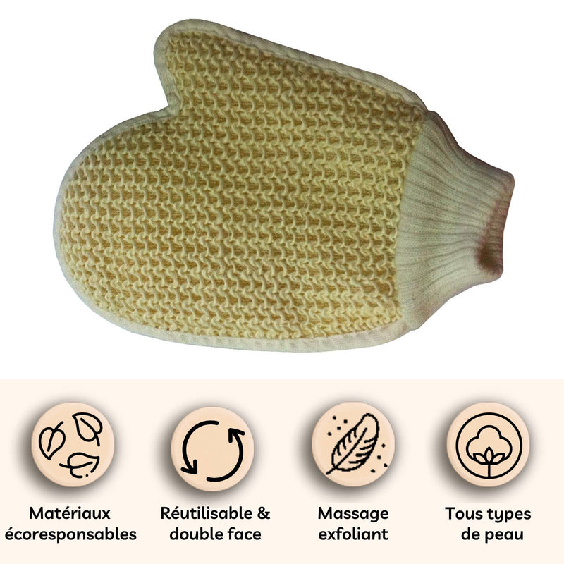 Zen'Arome - Peeling-Handschuh - Gesichtshandschuh im Loofa-Stil und Gesicht aus Baumwolle