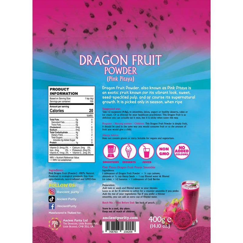 Ancient Purity - Drachenfruchtpulver | Pinke Pitaya | Pinke Drachenfrucht