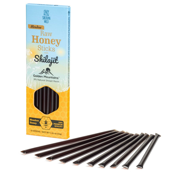 SiberianGreen - Bâtonnets de miel avec 8 % de shilajit – Énergie et nutrition pures à emporter