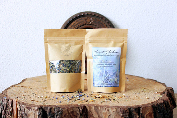 Ayamani Naturals - Kräutertee für das Halschakra zur Linderung von Stimme und Nebenhöhlen| Vishuddha