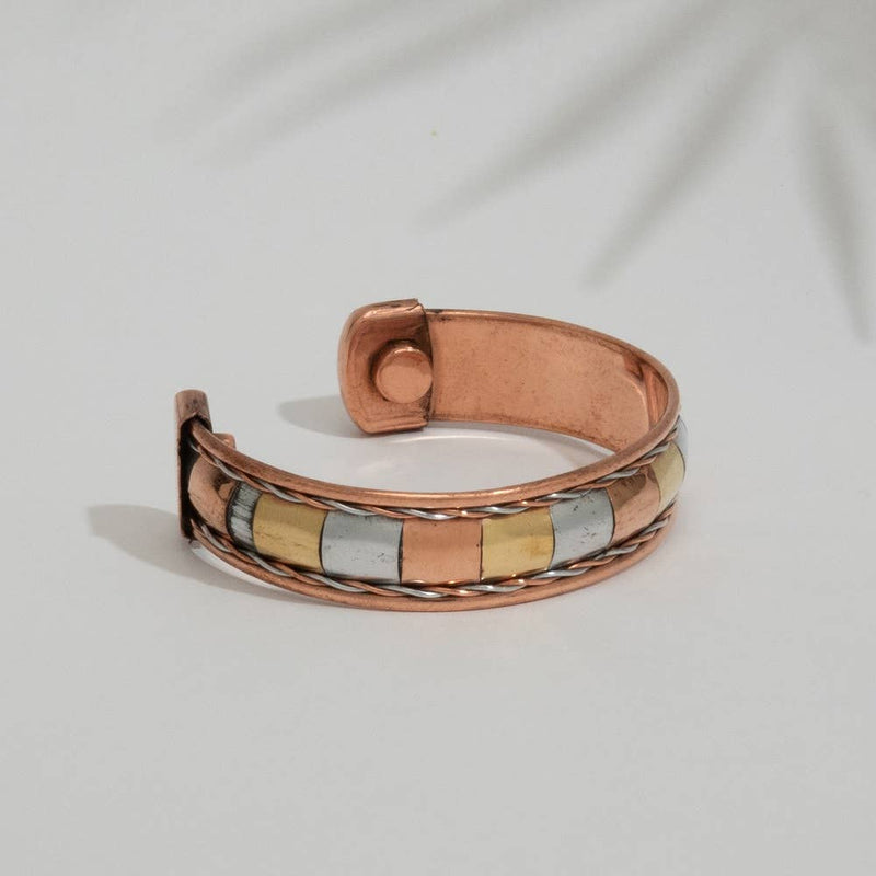 Kupfer Gesundheitsarmband 2 Magnete – Traditionelles Ayurveda Armband für Vitalität