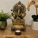 Ganesha-Statue aus massivem Messing – 43 cm hoch, kraftvoll & spirituell bedeutungsvoll