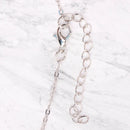 Versilberte Halskette — Anhänger aus lila Achat