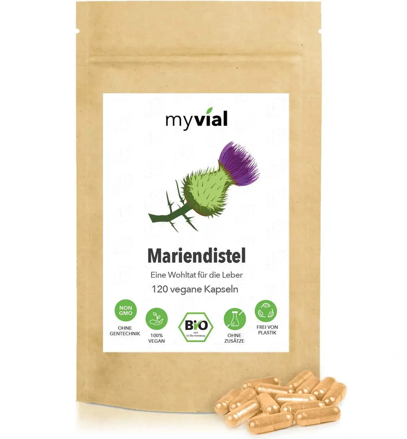 Bio Mariendistel 120 Kapseln - Gesund für die Leber - Vegan