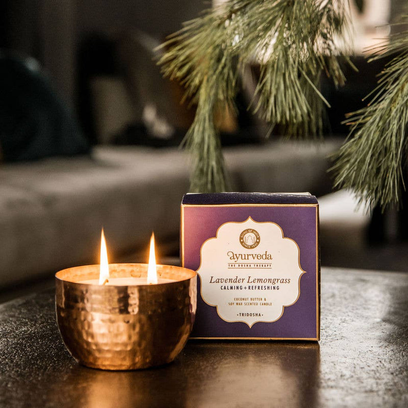 Ayurveda Specialist BV - Song of India - Bougie parfumée Tridosha Lavande Citronnelle