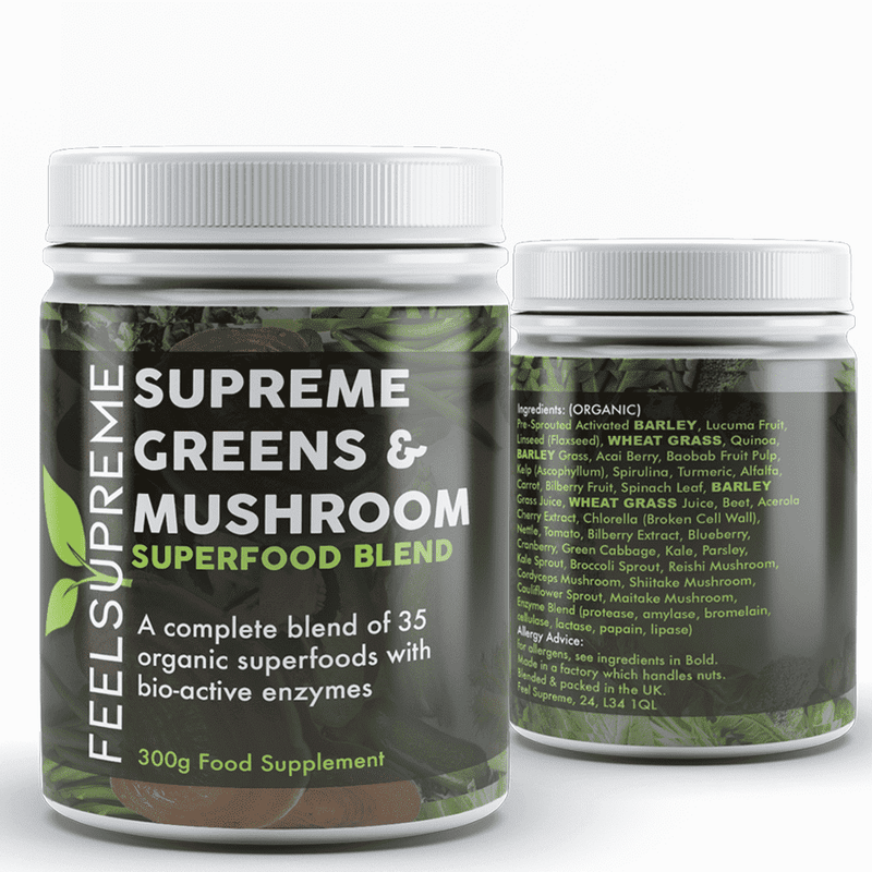 Supreme blend of vegetables and mushrooms | Shittake, Chaga, Maitake, Reishi, Lion's Mane, Superfood