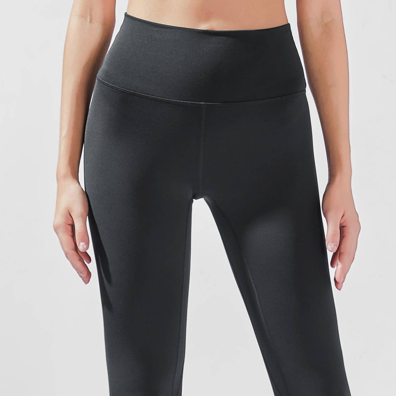 Schwarze 7/8 YULA Yoga-Leggings mit hoher Taille