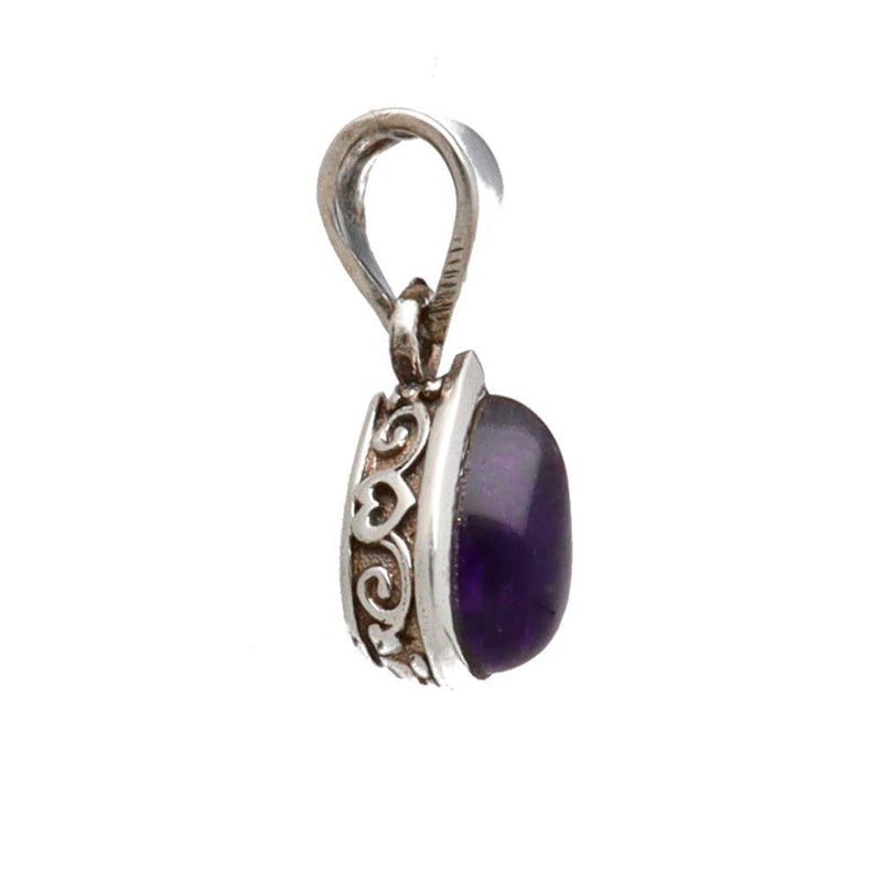 Böhmischer Amethyst-Tropfenanhänger aus 925er-Sterlingsilber