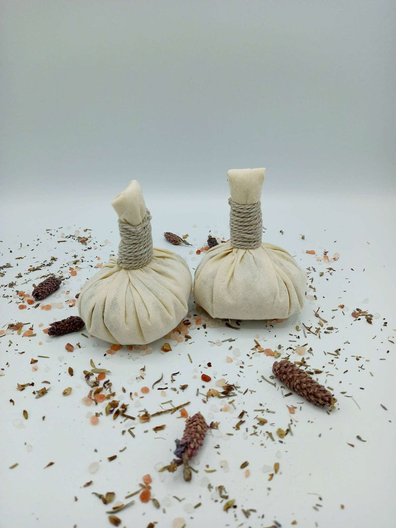 d'Natureza - Saboaria da Serra, Lda - Set aus 2 Körper-Pindas mit Rosmarin und Lavendel Kräuterstempel