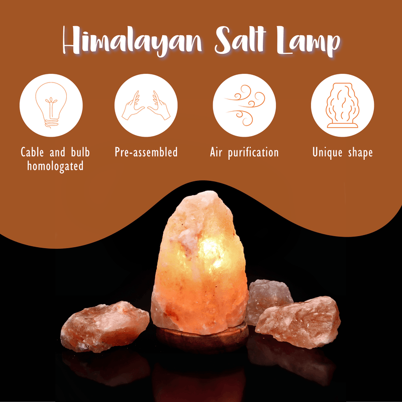 Himalayan salt lamp (1-2 kg) detoxification and relaxation