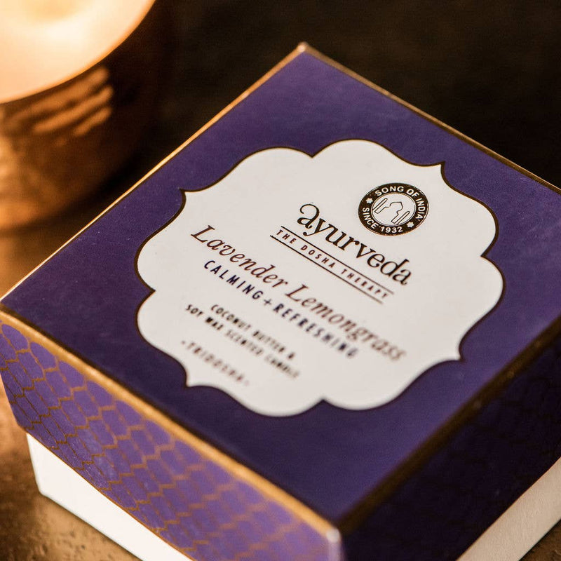Ayurveda Specialist BV - Song of India - Bougie parfumée Tridosha Lavande Citronnelle