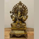 Ganesha-Statue aus massivem Messing – 43 cm hoch, kraftvoll & spirituell bedeutungsvoll