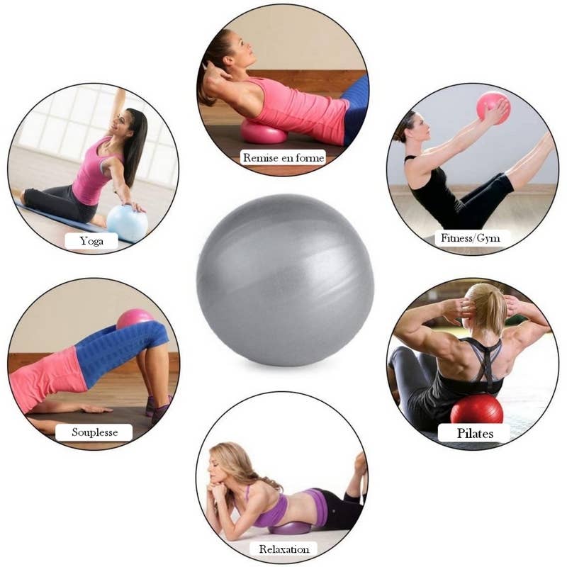 Zen'Arome - 2 Yoga-/Pilatesbälle Rosa und Grau - Durchmesser 25 cm