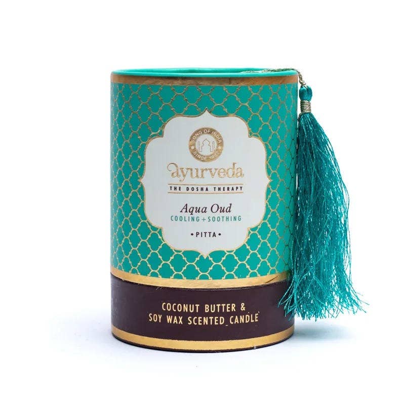 Ayurveda Specialist BV - Song of India - Bougie parfumée Pitta Aqua Oud Ayurveda avec 1 mèche