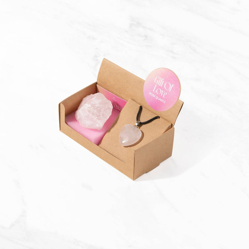 Myga Eco - Geode-Geschenkset - Rohstein und Anhänger, Auswahl aus 3 Kristallen