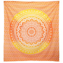 Wandteppich, Ritualtuch, Wandbehang - Mandala Umrao - Orange - 212x193 cm