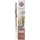 Sagrada Madre Räucherstäbchen (Yagra, Kamille, Olibanum) und Verkaufsverpackung, beworben für Kreativität und Fülle.