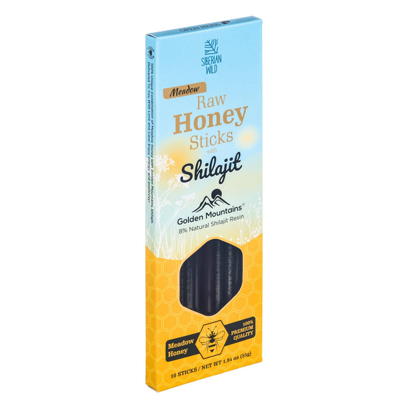SiberianGreen - Bâtonnets de miel avec 8 % de shilajit – Énergie et nutrition pures à emporter