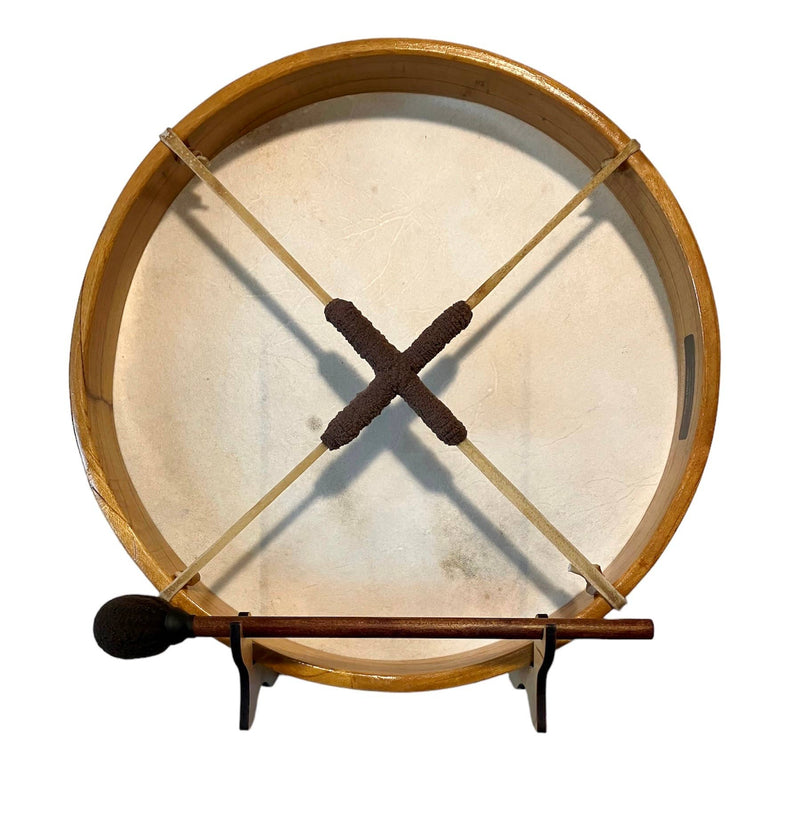 Traditionelle Schamanentrommel Rahmentrommel aus Maulbeerholz und Bio-Ziegenleder für Meditation