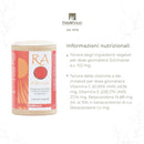 Eine Dose des ErbaVoglio Nahrungsergänzungsmittels „Il Bio del Sole“ (capsule vegetali) auf Basis von Vitamin C und Vitamin E, daneben ein Textfeld mit den Nährwertinformationen, einschließlich Echinacea (102 mg) und der täglichen Mengen an Vitamin C und Vitamin E.