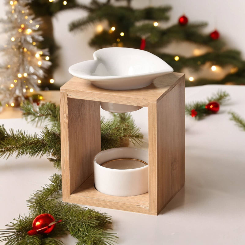 Zen'Arome - Scented wax melter – Ceramic candle holder and bamboo scented lamp