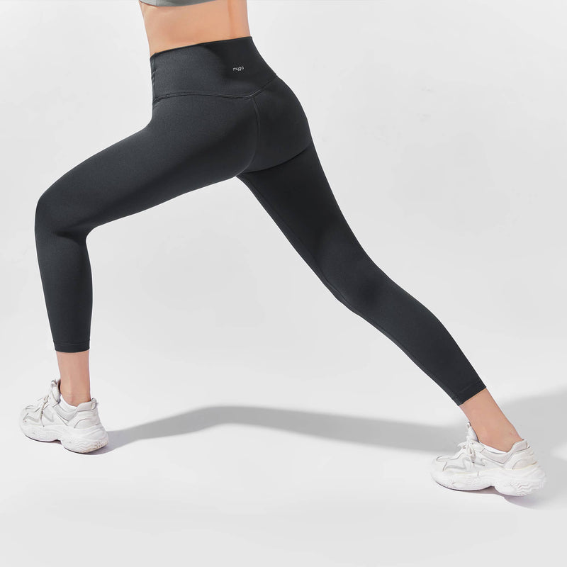 Schwarze 7/8 YULA Yoga-Leggings mit hoher Taille