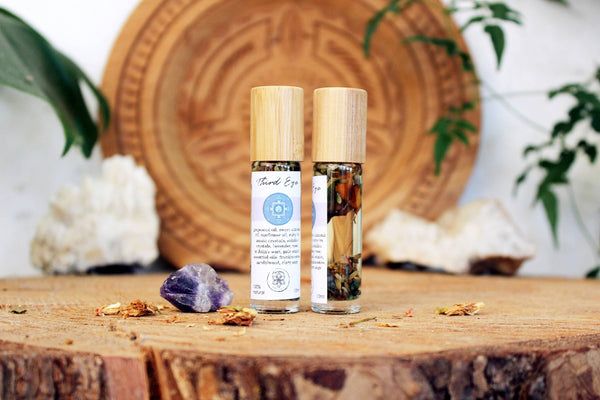 Öl für das dritte Auge | Mischung aus Ajna Chakra, Kristallen und Kräutern