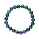8 mm Azurite Bracelet with Enhanced Malachite