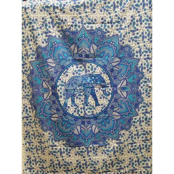 Lotus Mandala Elephant Tapestry