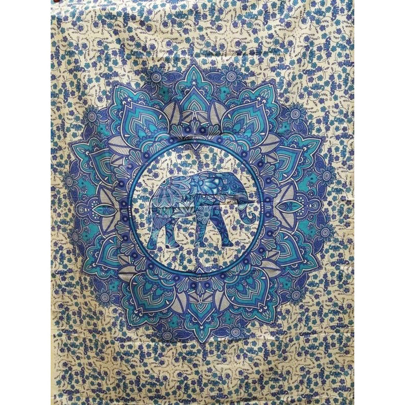 Lotus Mandala Elephant Tapestry