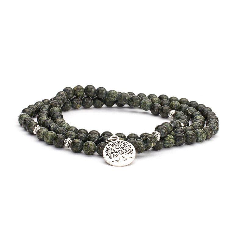 Bracelet Mala, Serpentinite Verte