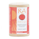 Eine zylindrische Dose des ErbaVoglio Nahrungsergänzungsmittels „Il Bio del Sole“ mit einer Sonnengrafik, gekennzeichnet als „Integratore alimentare a base di Vitamina C & Vitamina E“ in pflanzlichen Kapseln.