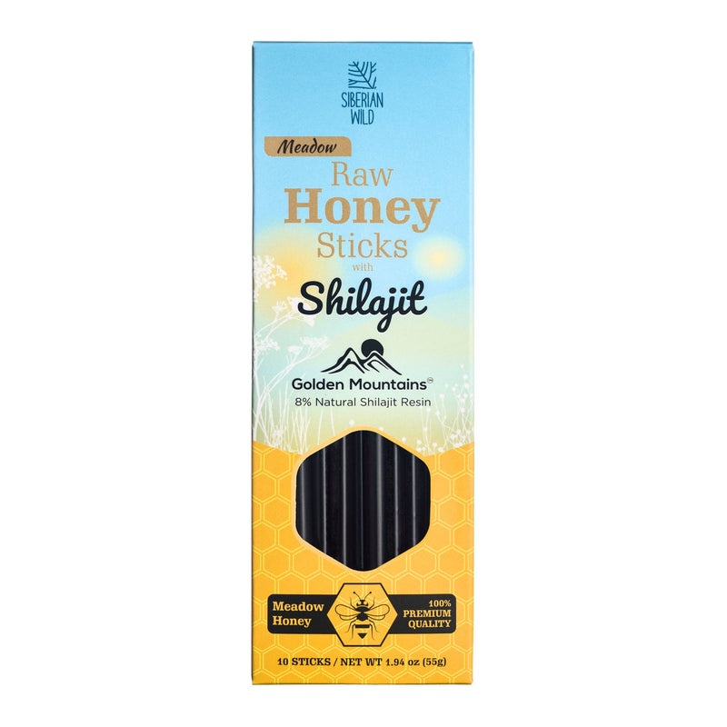 SiberianGreen - Bâtonnets de miel avec 8 % de shilajit – Énergie et nutrition pures à emporter