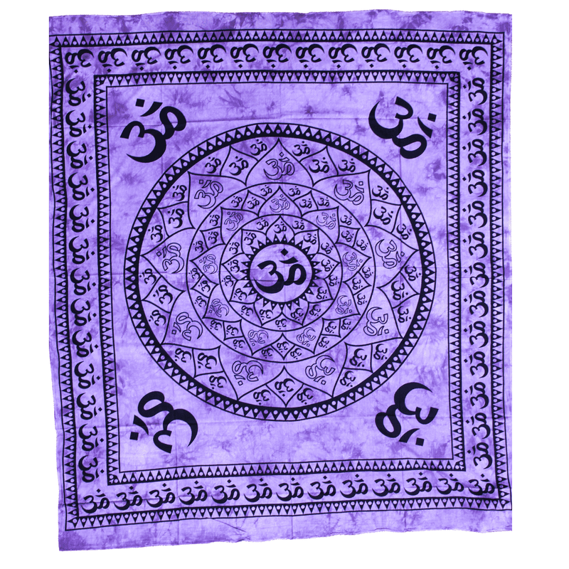 Wandbehang Ritualtuch „Mandala Om“ aus Baumwolle 200x220cm