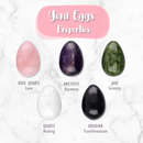 Amethyst Yoni Eierpackung mit Loch und Schnur