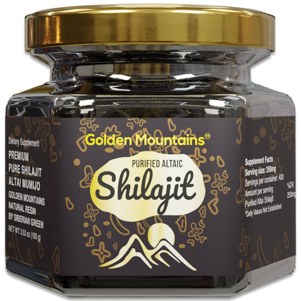 Golden Mountains Shilajit-Harz, hochwertiges, reines, authentisches Siber