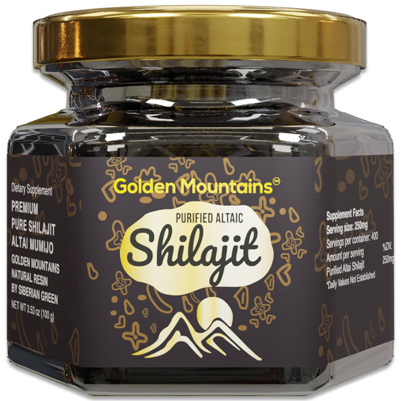 Golden Mountains Shilajit-Harz, hochwertiges, reines, authentisches Siber