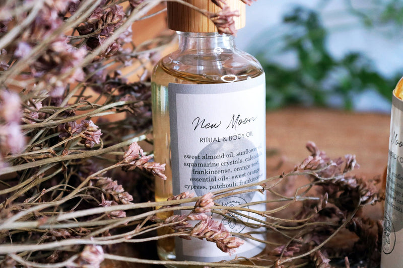 Ayamani Naturals - New Moon Ritual Körperöl mit kristallinfundierten Ölen