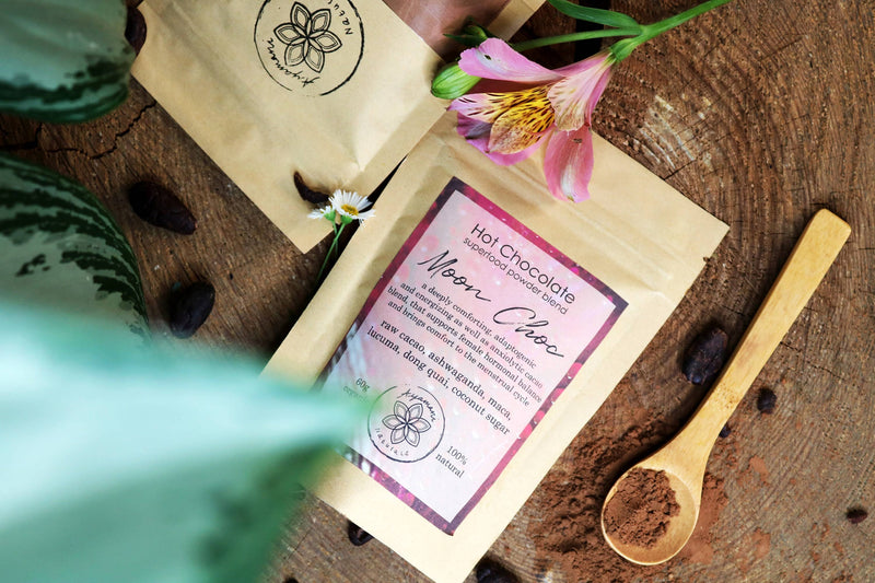 Zeremonieller Kakao | Moon Choc | Heiße Schokolade für PMS Relief mit Fairtrade-Kakao