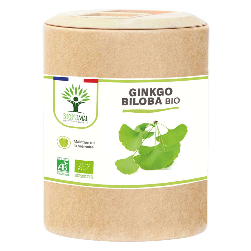 Bio-Ginkgo Biloba - Nahrungsergänzungsmittel - Gedächtnis, Durchblutung 60 & 200 Kapseln
