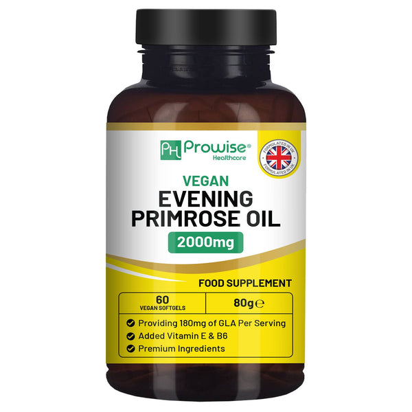 Veganes Nachtkerzenöl 2000mg mit Vitamin E & B6 – 60