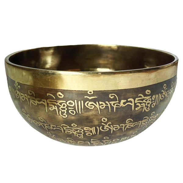 Engraved Om Mantra Tibetan Singing Bowl