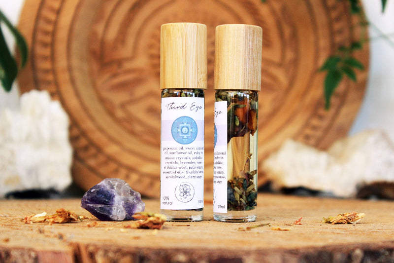 Öl für das dritte Auge | Mischung aus Ajna Chakra, Kristallen und Kräutern