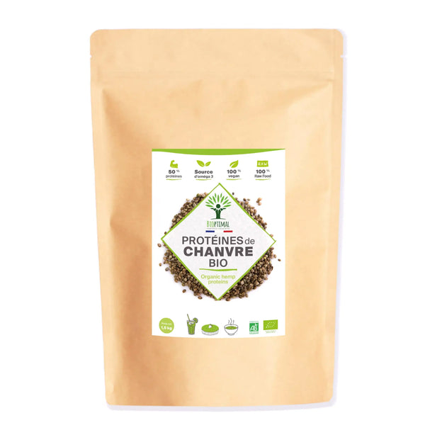 Organic hemp protein powder - 50% protein - Vegan - optimal digestibility