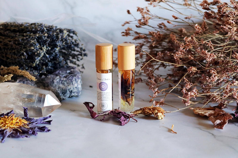 Crown Chakra Meditation Oil with Crystal and Lotus Infusion
