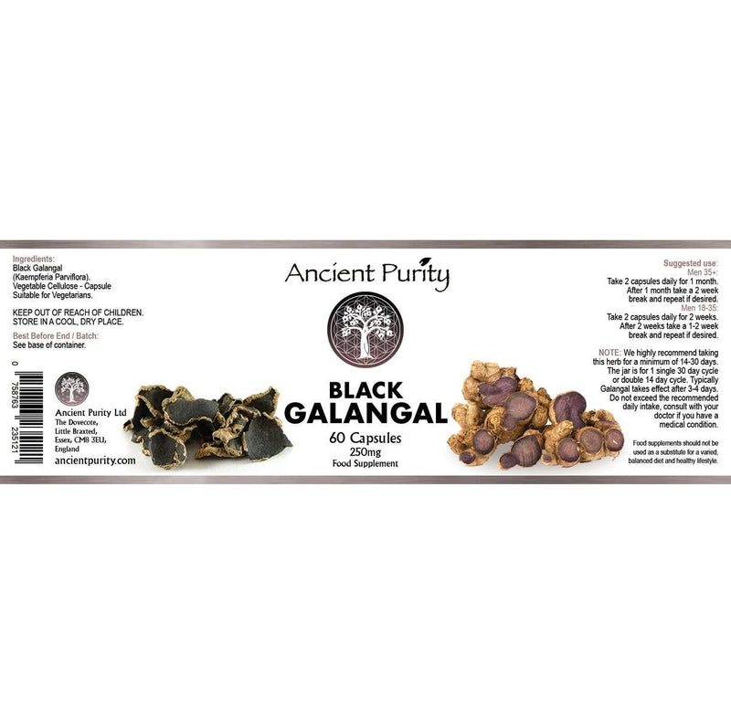 Pureté Ancienne - Galanga Noir - 60 x 250 mg | Gingembre Noir | Libido Masculine