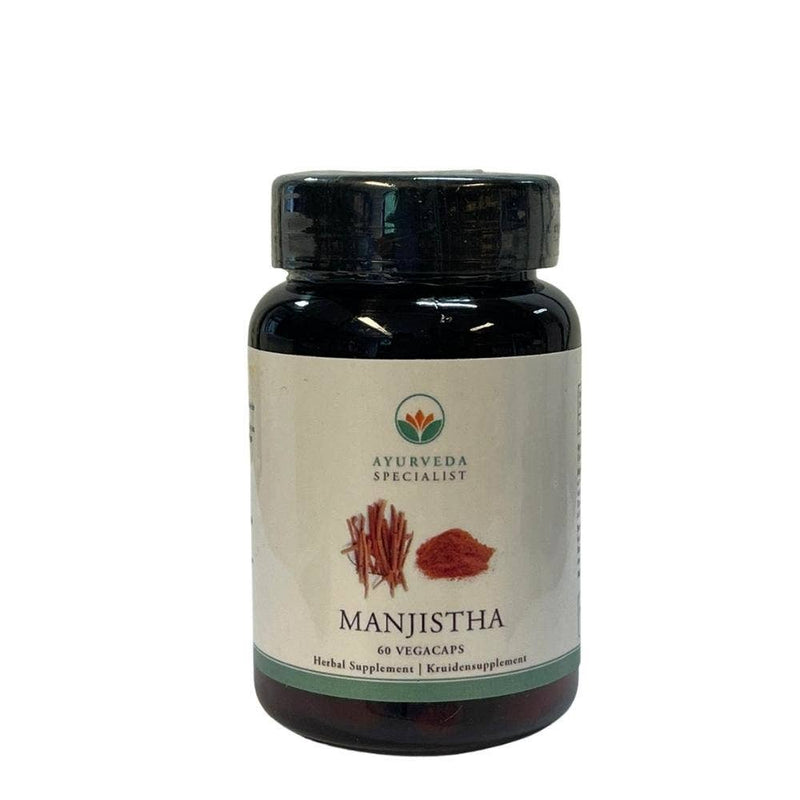 Ayurveda Specialist BV – Capsules de Manjistha 500 mg – Soutien à la circulation, à la glycémie et à la résistance au stress